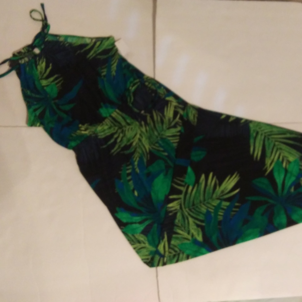 Covington Green and Blue Tropical Dress
